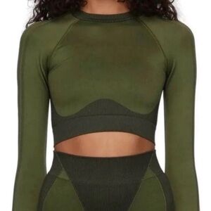 Adidas IVY PARK Olive Green Crop Top women’s size XS NWOT